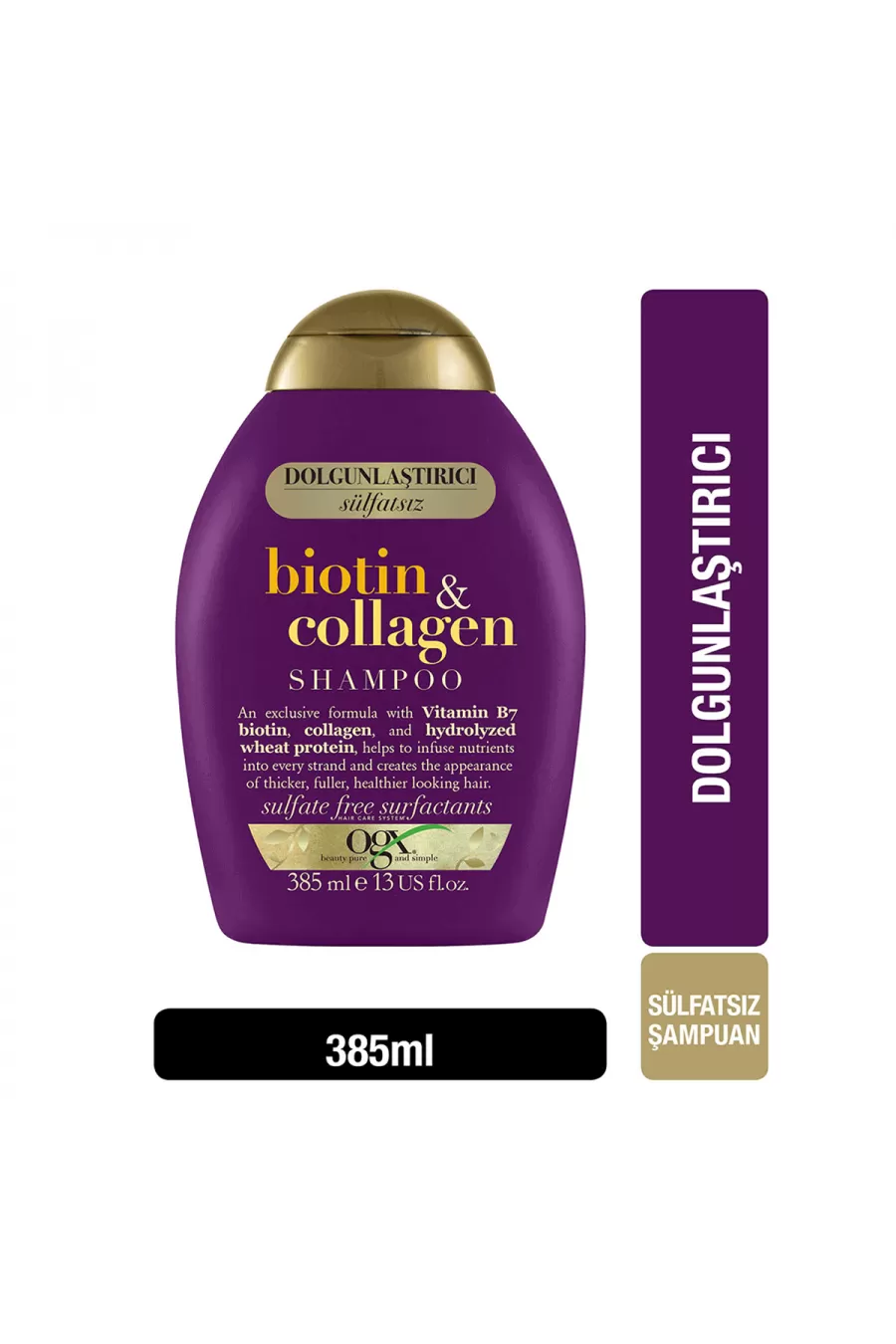 بدون سولفات ضد ریزش مو حجم دهنده و ضخیم کننده مناسب برای موهای نازک حاوی پروتئین گندوم و ویتامین B7 Biotin & collagen shampoo او جی ایکس Ogx شامپو بایوتن کلاژن