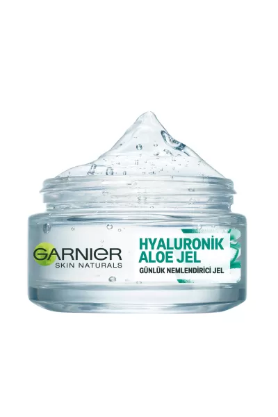 حاوی هیالورونیک اسید جذب سریع بدون چربی تهیه شده از ۹۶ درصد مواد طبیعی گارنیر Garnier آبرسان ژلی آلوئه‌ورا