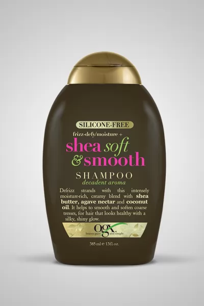 بدون سولفات حاوی کره شی روغن نارگیل نرم کننده و آبرسانی کننده Shea soft & smooth shampoo او جی ایکس Ogx شامپو حاوی کره شی
