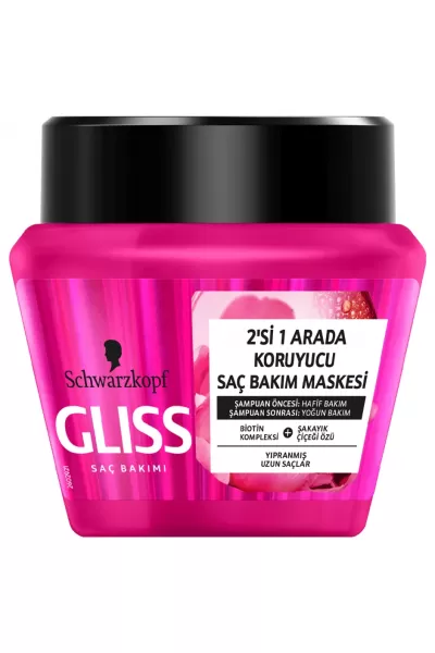حاوی-عصاره-گل-و-بایوتن-مراقبت-از-مو-مخصوص-موهای-بلند-و-پر-پشت-گلیس-GLISS-ماسک-۲-کاره-مراقبت-از-مو