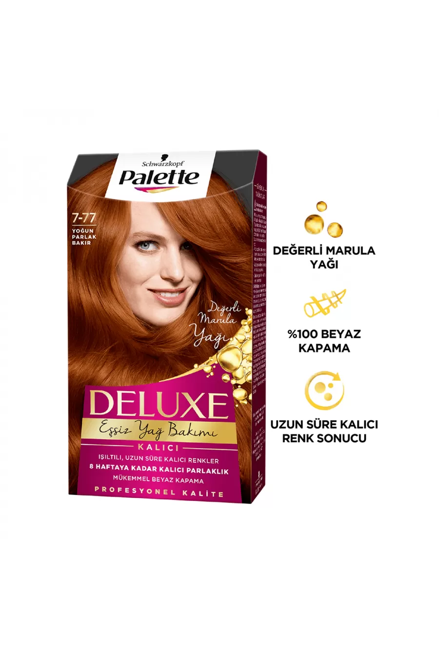 رنگ مو تقویت مو زیبایی مو پالت Palette رنگ مو مسی روشن شماره 77 7