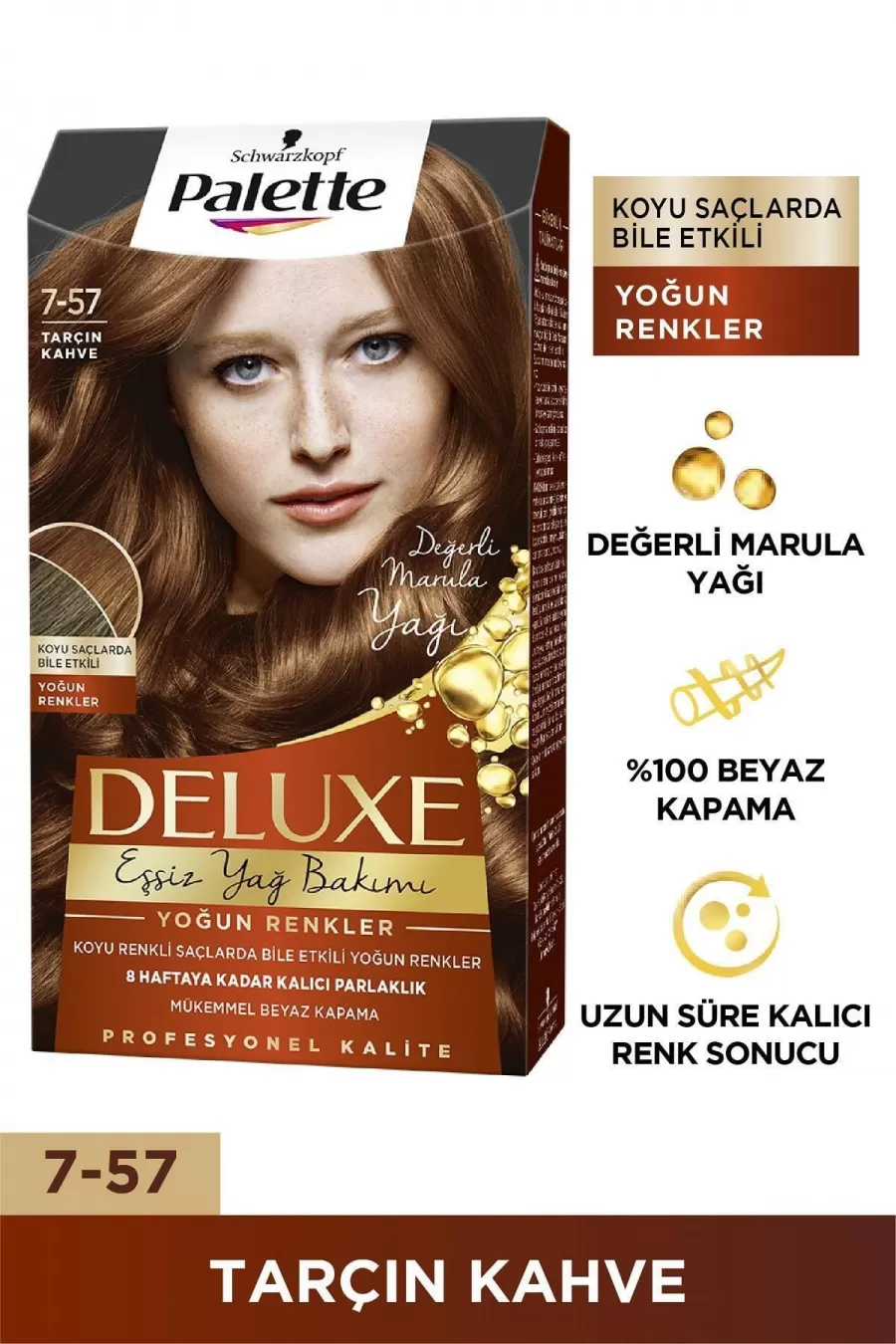 رنگ مو یکدستی رنگ مو زیبایی مو تقویت مو پالت Palette رنگ مو قهوه ای دارچینی شماره 7 57