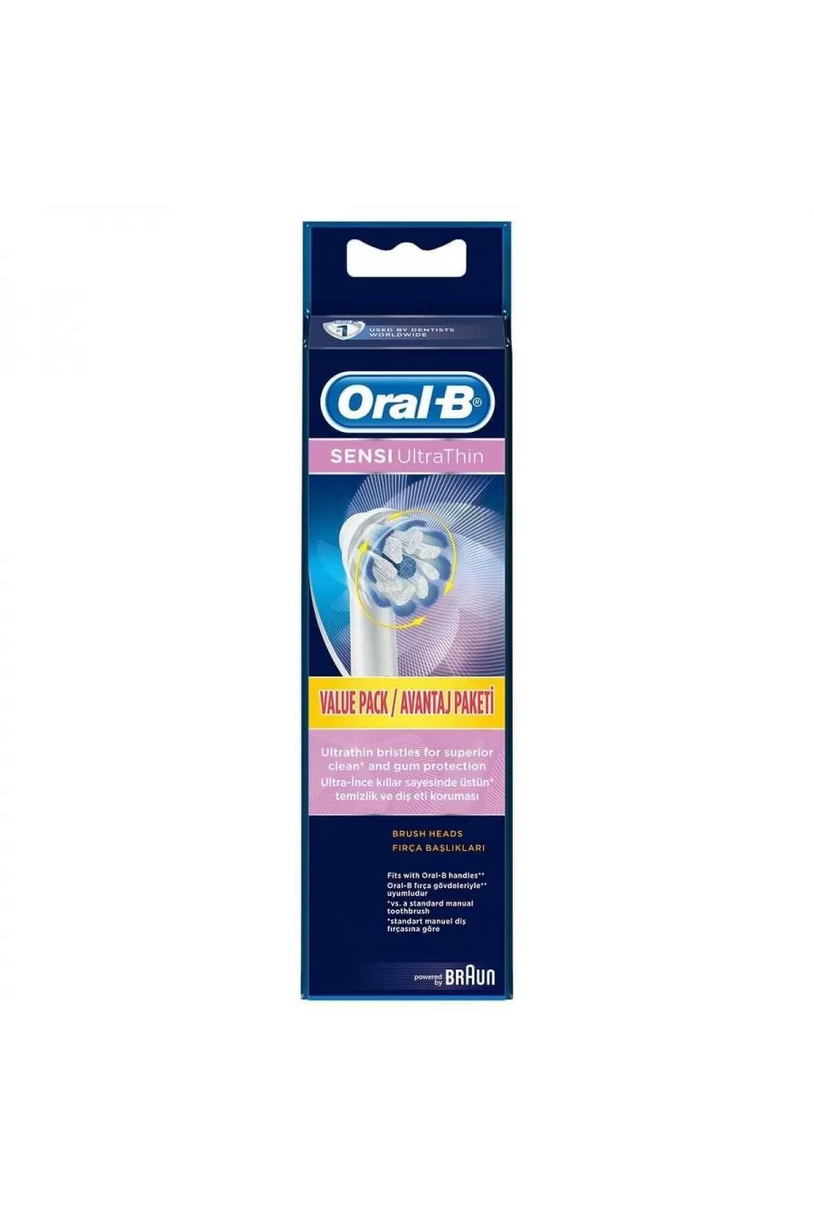 مناسب برای انواع مسواک برقی براوون حاوی ۲ عدد سری یدک SENSI UltraThin اورال بی Oral B یدک مسواک برقی BRAUN برند