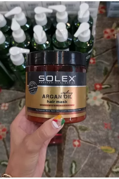 حاوی عصاره روغن آرگان ترمیم کننده و تغذیه کننده سولکس SOLEX ماسک مو