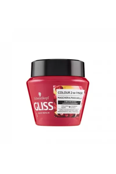 حاوی سرم کراتین مناسب برای موهای رنگ شده ترمیم کننده و تغذیه کننده گیلیس GLISS ماسک موی موهای رنگ شده