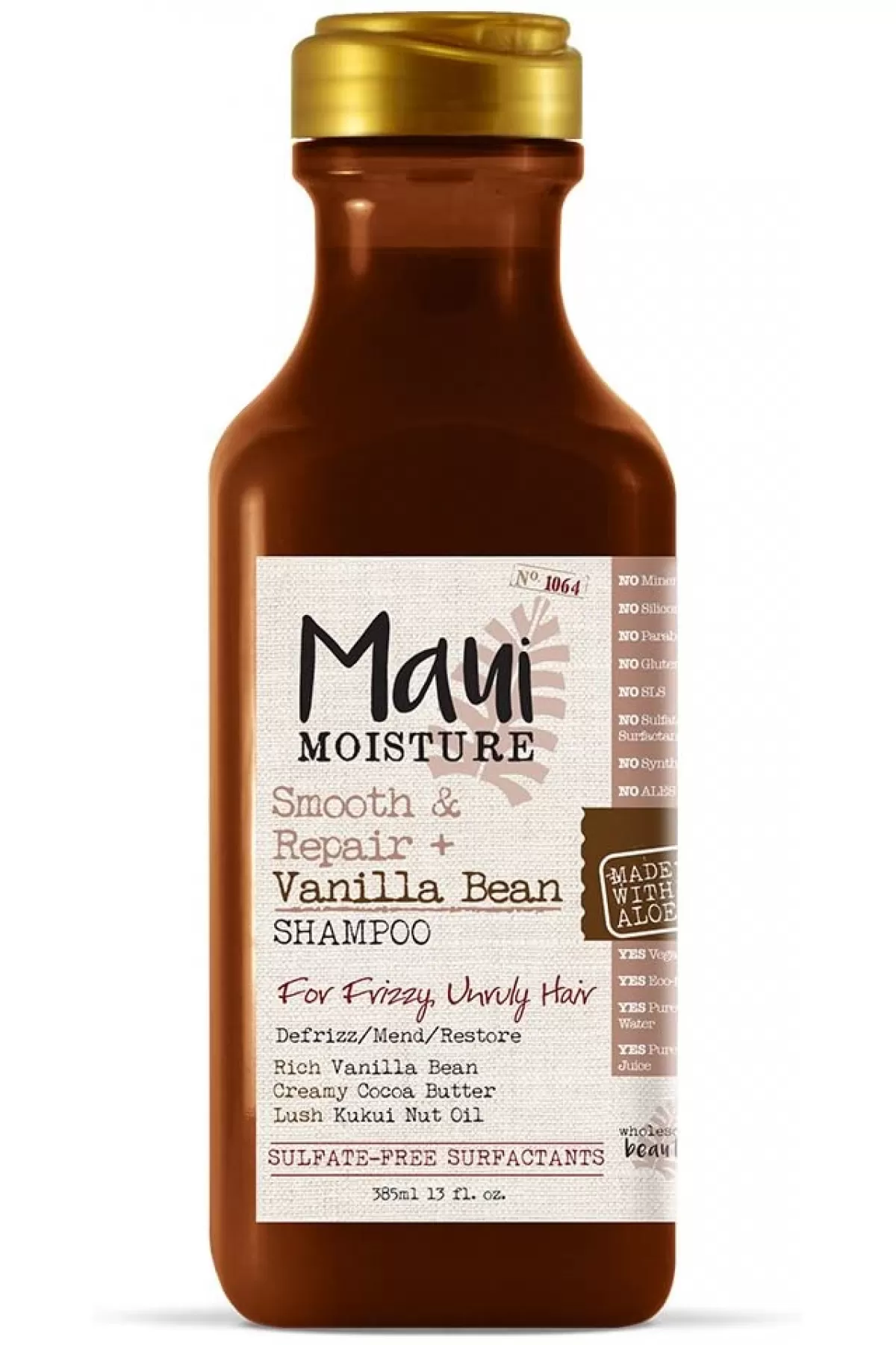 بدون سولفات آبرسانی و مرطوب کننده مو بر طرف کننده وزی مو Vanilla Bean Shampoo مای Maui شامپو وانیل