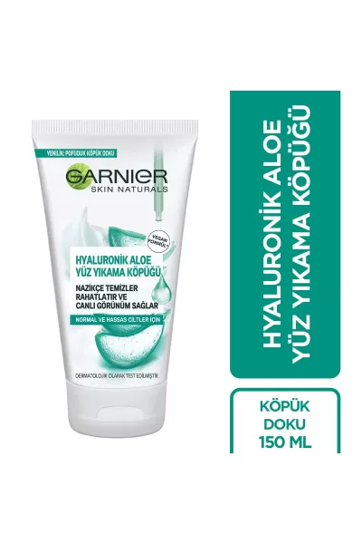 مناسب برای پوست نرمال و حساس آبرسانی و مرطوب کننده پوست تمیز کننده منافذ گارنیر Garnier فوم هیالورونیک اسید