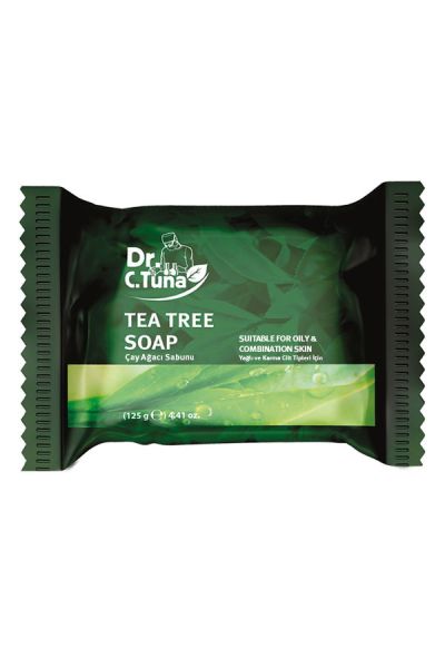 صابون حاوی روغن طبیعی برگ درخت چای هم برای صورت و هم برای بدن  مخصوص پوستهای  چرب و مختلط   دکتر سی DR.C.TUNA صابون تی تری (درخت چای) دکتر سی تونا فارماسی ترکیه Farmasi