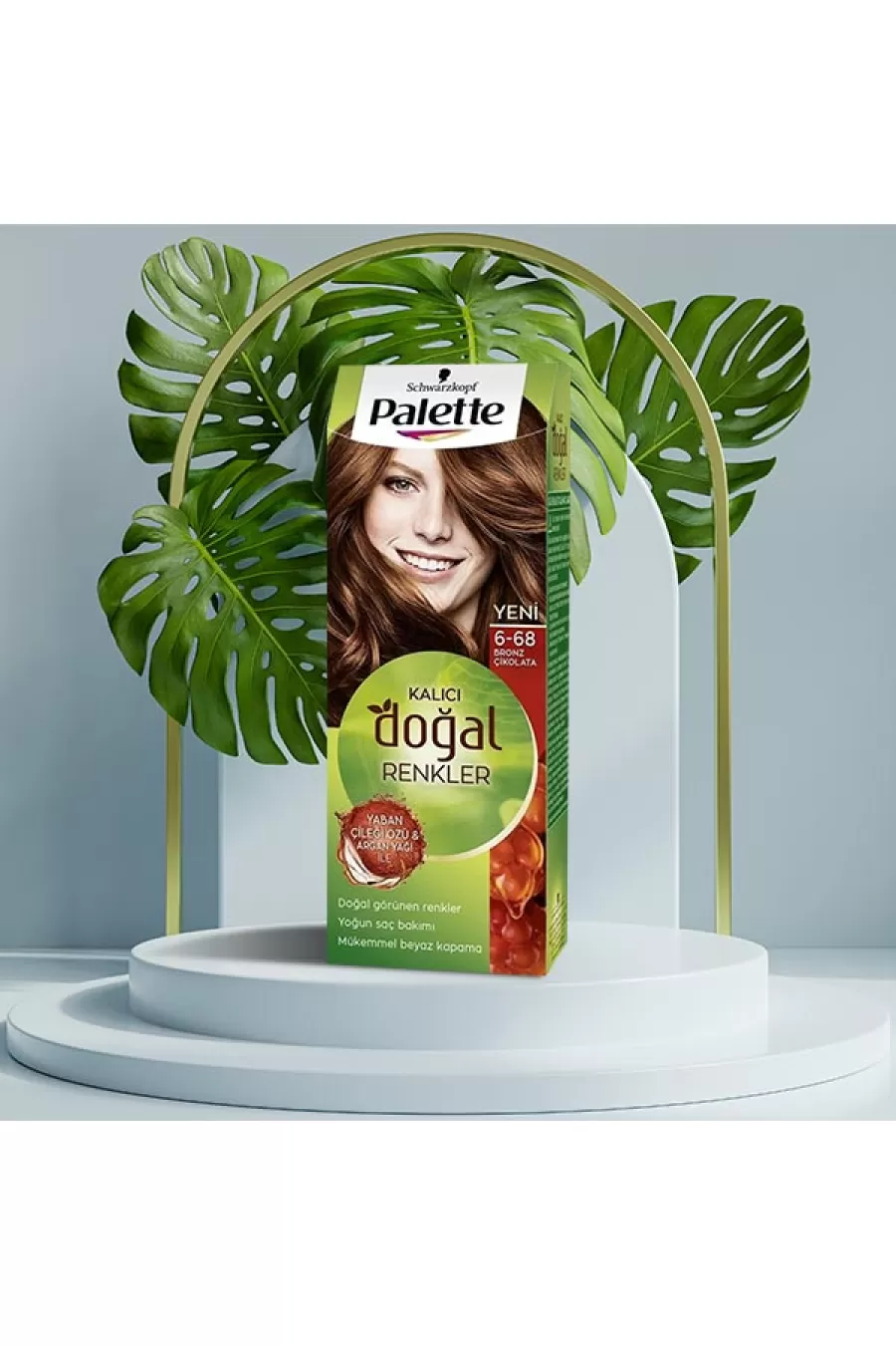 تقویت و تغذیه کننده موها درخشان کننده و نرم کننده موها پالت Palette رنگ مو قهوه ای برنزی 6.68